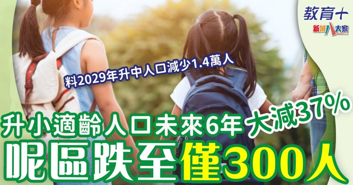 2029年適齡人口推算 呢區僅300人升小一